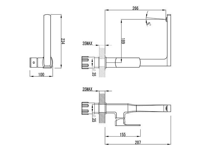 Смеситель COMO Ø35 для кухни Г-излив на гайке CORSO 9611100 (BF-4B229C) - Фото 6