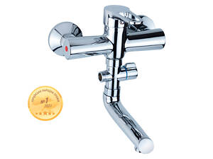 Смеситель HL Ø35 для ванны гусак прямой 150мм дивертор выносной картриджный AQUATICA HL-3C130C (9734210)