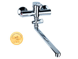 Смеситель HL Ø35 для ванны гусак прямой 350мм дивертор выносной картриджный AQUATICA HL-3C230C (9734220)