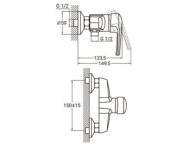 Смеситель HM Ø40 для душа AQUATICA HM-1D131C (9736300) - Фото 6