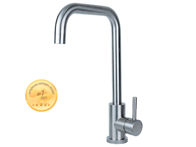 Смеситель KT Ø35 для кухни Г-гусак на гайке SS AQUATICA KT-4B270P (9722111) - Фото 1