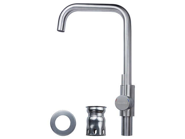 Смеситель KT Ø35 для кухни Г-гусак на гайке SS AQUATICA KT-4B270P (9722111) - Фото 3