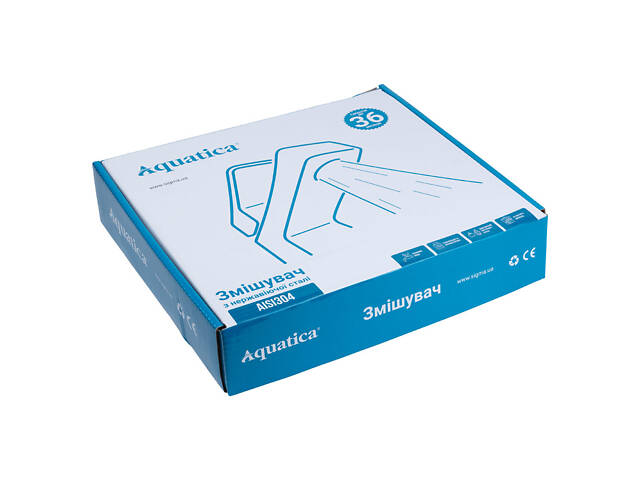 Смеситель KT Ø35 для кухни Г-гусак на гайке SS AQUATICA KT-4B270P (9722111) - Фото 6