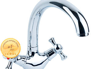 Смеситель PL 1/2' для кухни гусак ухо на гайке AQUATICA PL-4B155C (9777110)