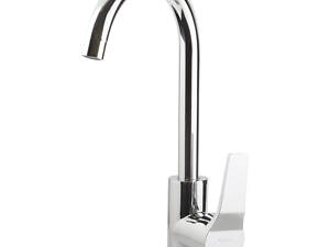 Смеситель s45 Ø40 для кухни излив высокий ухо на гайке AQUATICA (9745100)