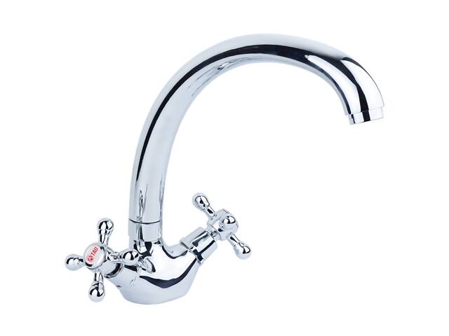 Змішувач VD 1/2' для кухні гусак вухо на гайці TAU (VD-4B461C) - Фото 1