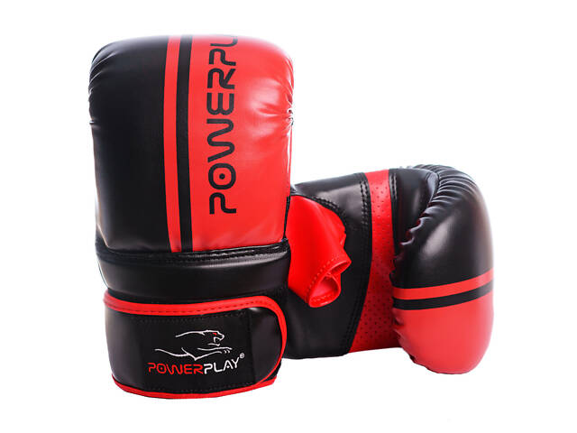 Снарядні рукавички бітки PowerPlay 3025 чорно-червоні S - Фото 1