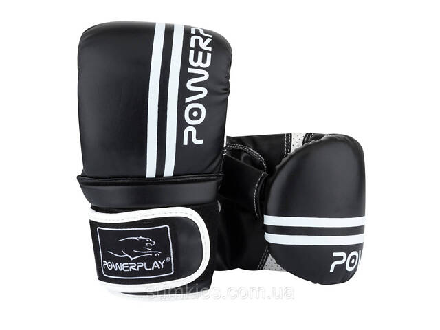 Снарядні рукавиці PowerPlay 3025 Чорно-Білі M - Фото 2