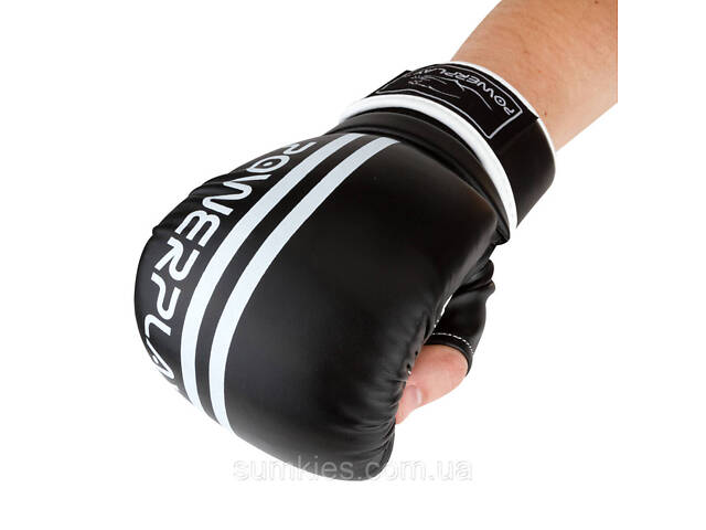 Снарядні рукавиці PowerPlay 3025 Чорно-Білі M - Фото 6