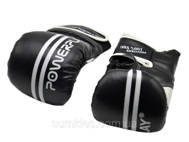 Снарядні рукавиці PowerPlay 3025 Чорно-Білі M - Фото 10