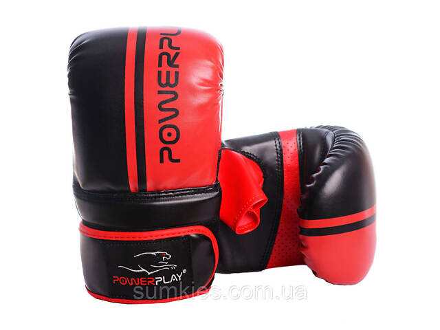 Снарядні рукавиці PowerPlay 3025 Чорно-Червоні S - Фото 1