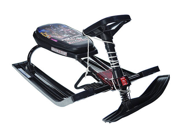 Снегокат детский, низкая рама, мягкое сидение, руль - Фото 1