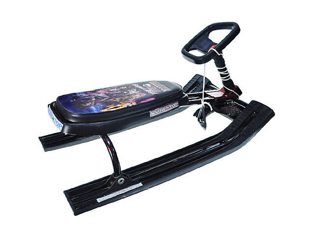 Снегокат детский, низкая рама, мягкое сидение, руль - Фото 2