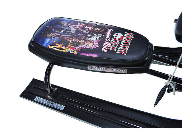 Снегокат детский, низкая рама, мягкое сидение, руль - Фото 3