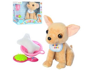 Собака MP 1274 (12шт) 23см,муз,рухома голова і хвіст, кістка-пищалка,таріл,гребінець,бат,кор,35-26,5-14см