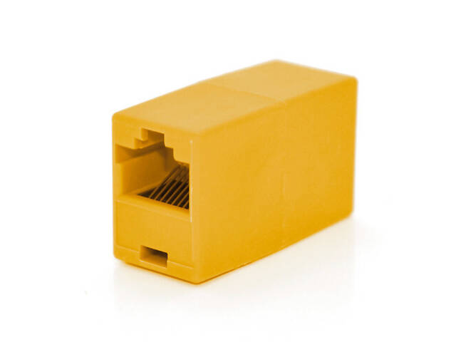 З'єднувач RJ45 8P8C мама/мама RJ45 для з'єднання кабелю, оранжевий, Q100 - Фото 1