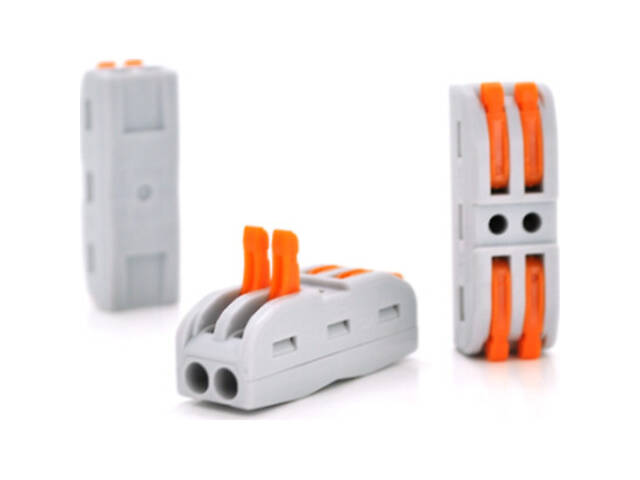 З'єднувач кабелю 2-pin аналог WAGO K212, 15шт/пак Voltronic (K212/15) - Фото 1