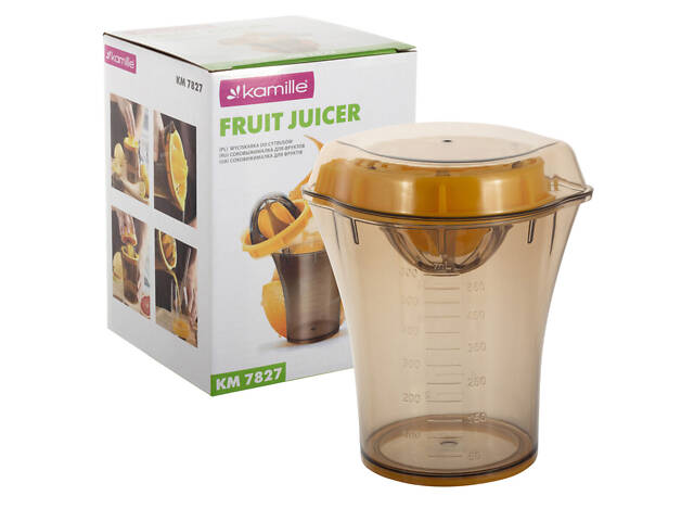 Соковитискач ручний для цитрусових та гранатів 600 мл зі стаканчиком Kamille - Фото 4