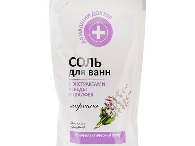 Сіль для ванн Домашній Доктор З екстрактом череди та шавлії 500 г (4823015921698) - Фото 1