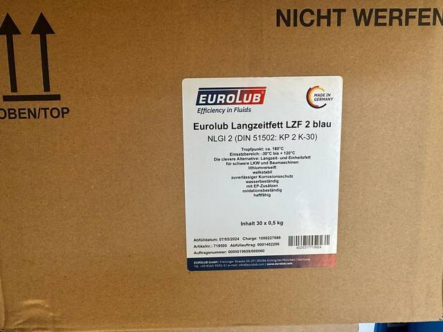 Солидол Смазка EUROLUB langzeitfett LZF 2 BLAU туба 500гр Made in Germany - Фото 3
