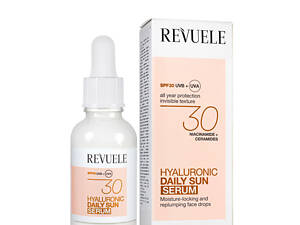 Сонцезахисна сироватка для обличчя SPF30 Revuele з гіалуроновою кислотою 30 мл