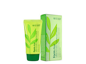 Солнцезащитный крем для лица 3 в 1 FarmStay Green Tea Seed Moisture Sun Cream SPF50+/PA+++ с зеленым чаем, 70 г