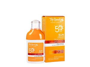 Сонцезахисний крем для обличчя Top Beauty SPF50 з алое вера та колагеном В5 100 мл