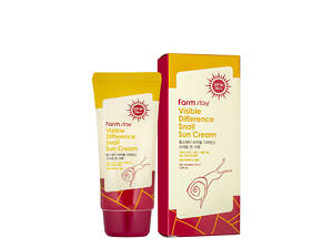 Сонцезахисний крем для обличчя Visible Difference Snail Sun Cream SPF50 PA+++ з муцином равлика 70 мл