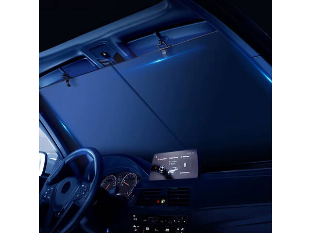 Солнцезащитная шторка на лобовое стекло (комплект из 2 шт) (1.35x0.7m) Black - Фото 4