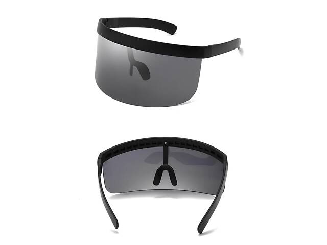 Сонцезахисні дизайнерські окуляри RESTEQ чорні з великою оправою захист від ультрафіолету - Фото 2