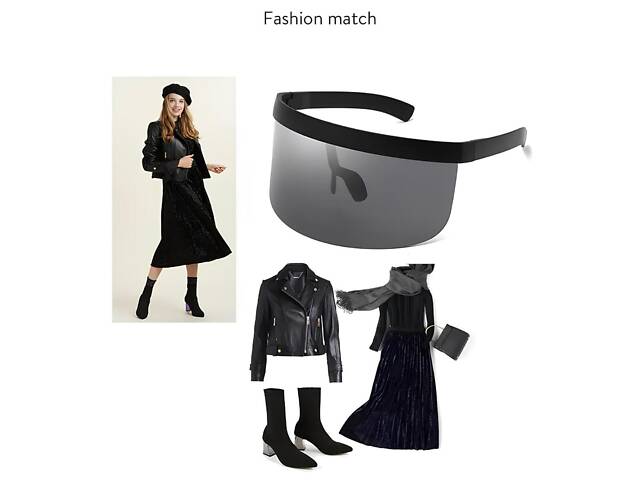 Сонцезахисні дизайнерські окуляри RESTEQ чорні з великою оправою захист від ультрафіолету - Фото 3