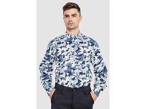 Мужская повседневная рубашка — уценка, цвет бело-синий, 247R405-U.