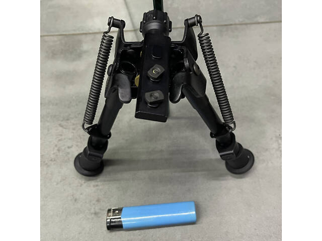 Сошки Harris Bipod S-BRM-MLOK, 152-229 мм, шарнирная база, подпружиненные ножки с резиновыми наконечниками - Фото 2