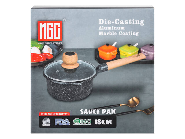 Стільник з антипригарним покриттям 2,9 л з товстим дном Ø 18 см MGC - Фото 7