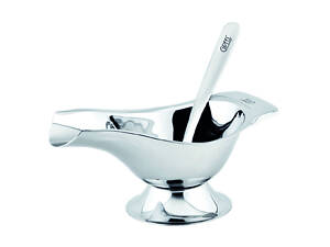 Соусник з ложкою Gipfel Comely GP-6267 17x9x7.5 см сріблястий