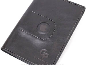 Сучасна шкіряна обкладинка на паспорт з утримувачем для Apple AirTag GRANDE PELLE 11622 Чорний