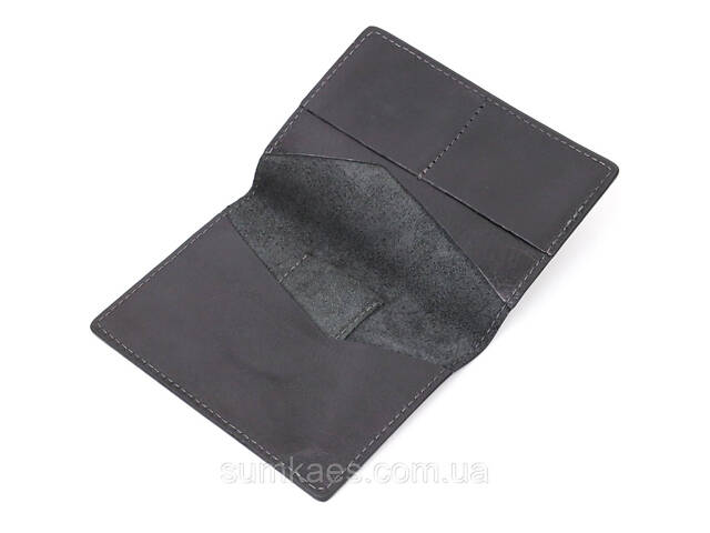 Сучасна шкіряна обкладинка на паспорт з утримувачем для Apple AirTag GRANDE PELLE 11622 Чорний - Фото 6