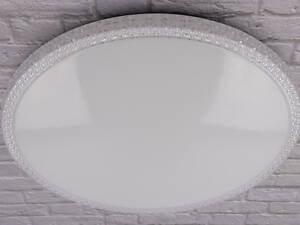 Сучасний круглий світильник стельовий LED для кімнати кухні ванної з пультом 25711 Білий 5х49х49 см.