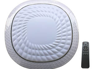 Сучасний круглий світильник стельовий LED для кімнати кухні ванної з пультом 25085 Білий 9х51х49 см.