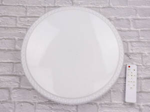 Сучасний круглий світильник стельовий LED для кімнати кухні ванної з пультом 25708 Білий 6х39х39 см.