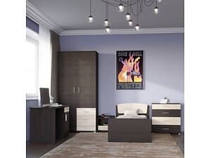 Спальня Дитяча Еверест Бриз Комплект 13 (модульна - 5 елементів) венге + дуб молочний (DTM-2574)