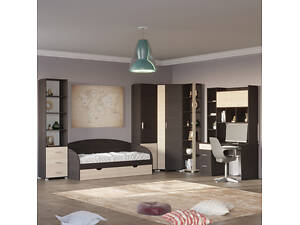 Спальня Детская Эверест Бриз Комплект 5 (модульная - 6 элементов) венге + дуб молочный (DTM-2554)