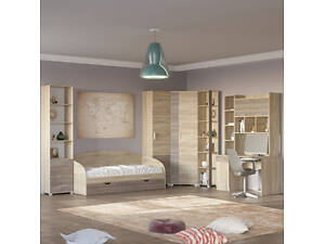 Спальня Детская Эверест Бриз Комплект 5 (модульная - 6 элементов) сонома + трюфель (DTM-2555)
