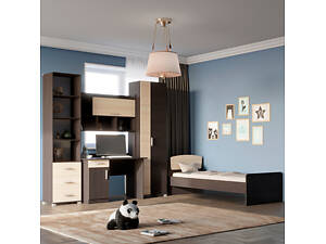 Спальня Дитяча Еверест Бриз Комплект 7 (модульна - 4 елементи) венге + дуб молочний (DTM-2560)