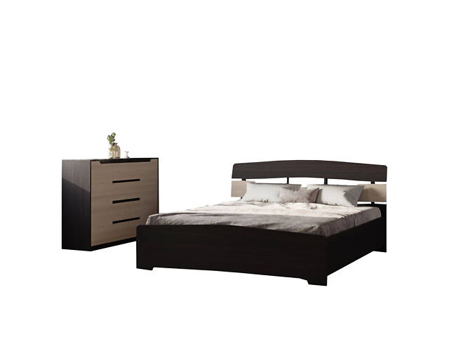 Спальня Микс Эверест с комодом Микс-3 (телескопы) венге + дуб молочный (DTM-2644) - Фото 2