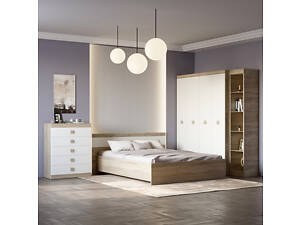 Спальня Соната Эверест Комплект 10 (модульная - 5 элементов) дуб сонома + белый (DTM-2605)
