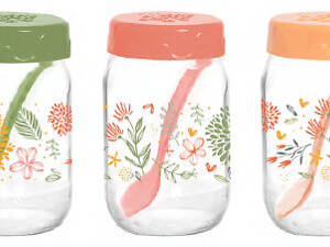 Спецівниця HEREVIN Decorated Spice Jar Set MIX з ложкою 0.370 л (131507-157) (131507-157)