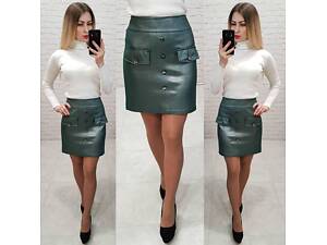 Юбка с пуговицами, арт. 321, зеленый.