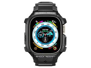 Spigen Чехол и ремешок 2в1 для Apple Watch Ultra 49mm Rugged Armor Pro, Black