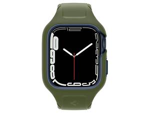 Spigen Чехол и ремешок 2в1 для Apple Watch 45mm Liquid Air Pro, Moss Green